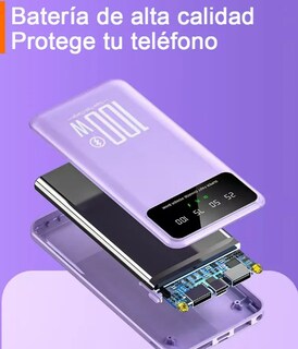 Foto 4 | Xtellar Power Bank Ultra Delgado 20000mah - Carga Súper Rápida Pd100w, Pantalla Led, 2 Entradas Y 4 Salidas