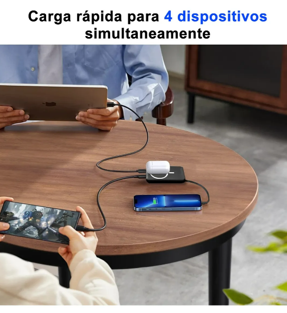 Foto 4 pulgar | Xtellar Power Bank Magnético Portátil De Alta Capacidad, 20000mah, Con 3 Cables Universales