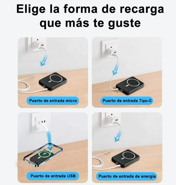 Foto 5 pulgar | Xtellar Power Bank Magnético Portátil De Alta Capacidad, 20000mah, Con 3 Cables Universales