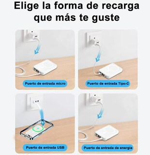 Foto 4 | Xtellar Power Bank Magnético Portátil De Alta Capacidad, 20000mah, Con 3 Cables Universales