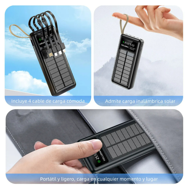 Foto 3 pulgar | Xtellar Power Bank 10000mah Portátil Con Carga Solar Y Tipo C: Compatibilidad Universal, Función Linterna, Ideal P
