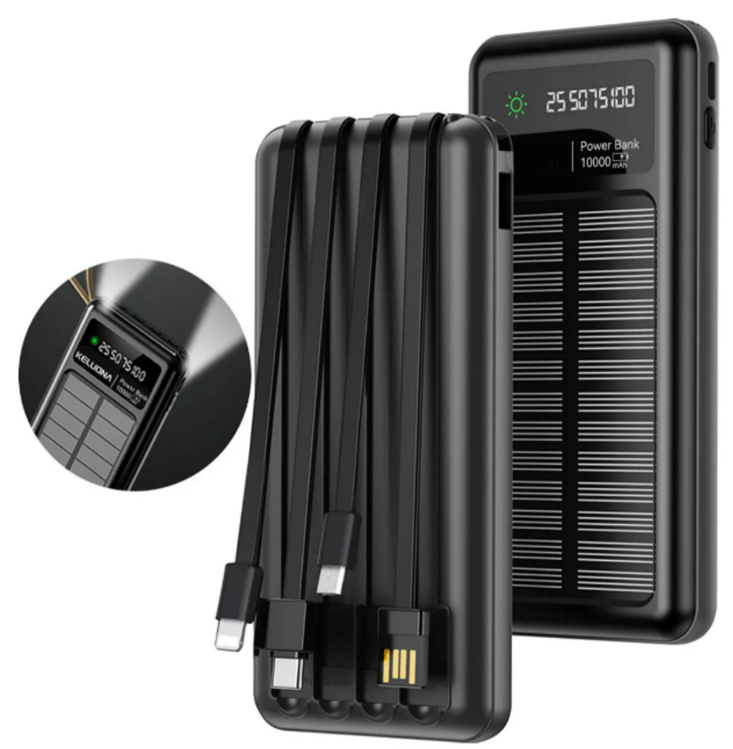 Foto 5 pulgar | Xtellar Power Bank 10000mah Portátil Con Carga Solar Y Tipo C: Compatibilidad Universal, Función Linterna, Ideal P