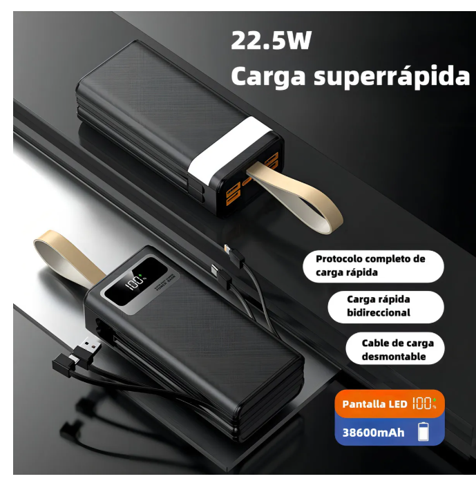 Foto 3 pulgar | Power Bank Batería Portátil 38600mah Pd22.5w/3a Carga Rápida Hyboer Dx203 Con Tipo C/lt Cable 7 Puertos De Sa