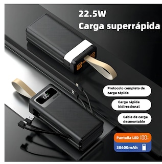 Foto 2 | Power Bank Batería Portátil 38600mah Pd22.5w/3a Carga Rápida Hyboer Dx203 Con Tipo C/lt Cable 7 Puertos De Sa