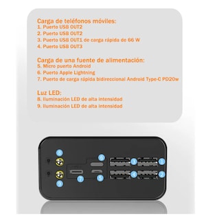 Foto 2 | Power Bank Xtellar Batería Portátil Pila 66w Carga Rápida 40000mah
