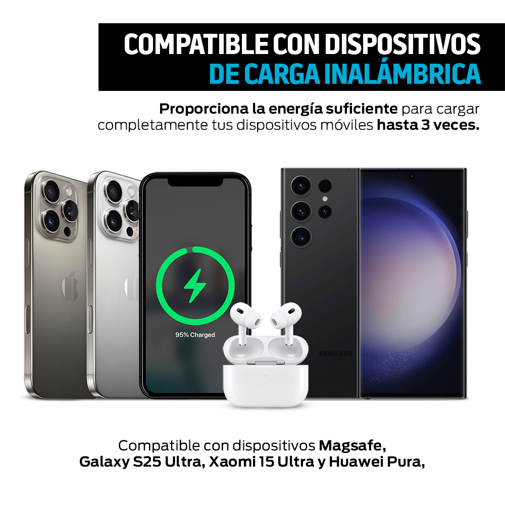 Foto 5 pulgar | Power Bank Inalámbrico Magnético De 10 000 Mah Carga Rápida  Color Negro