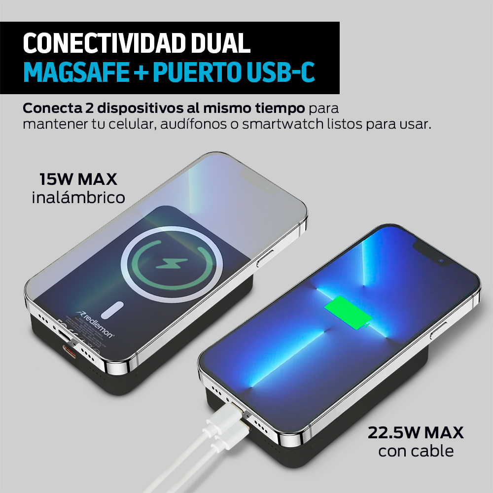 Foto 6 pulgar | Power Bank Inalámbrico Magnético De 10 000 Mah Carga Rápida  Color Negro