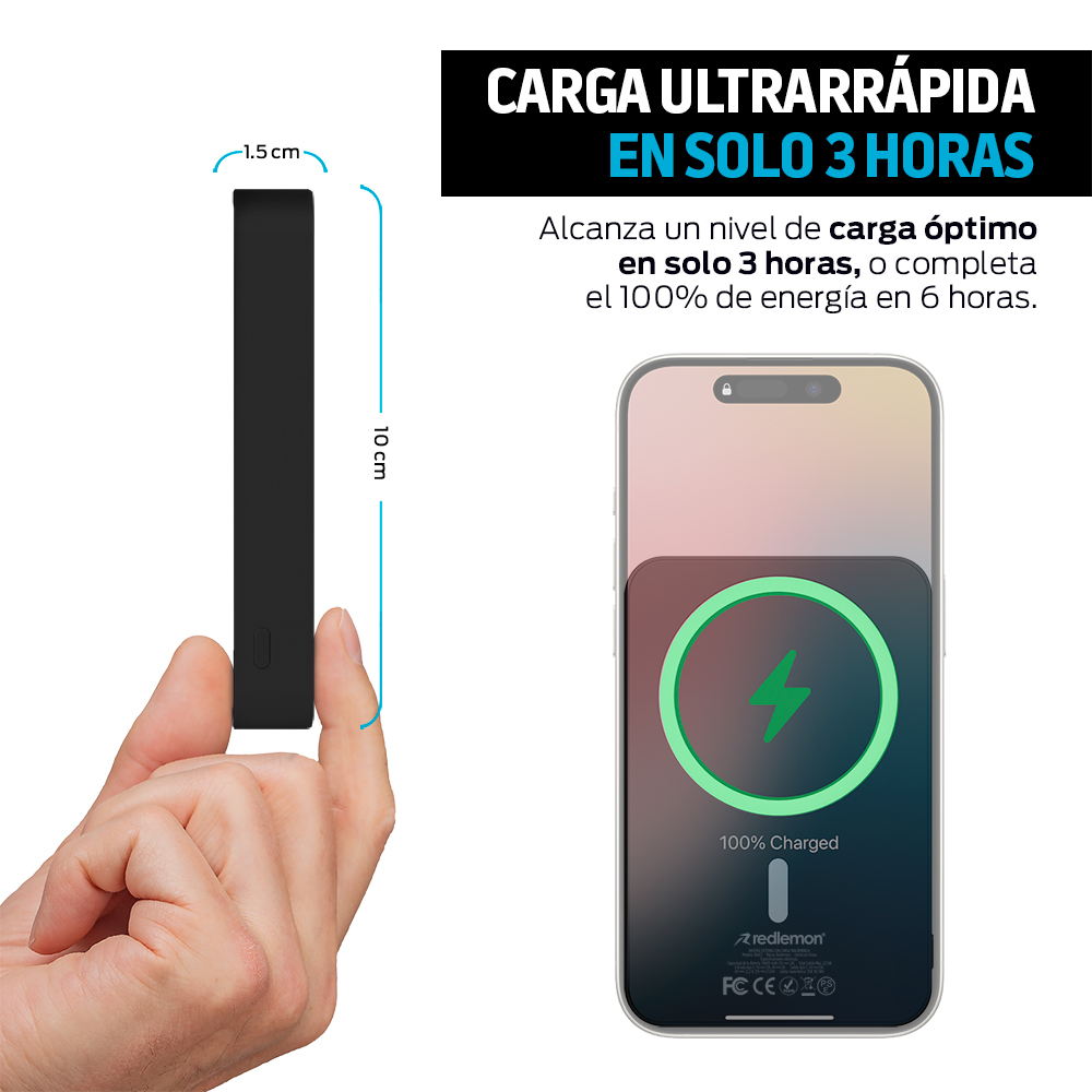 Foto 7 pulgar | Power Bank Inalámbrico Magnético De 10 000 Mah Carga Rápida  Color Negro