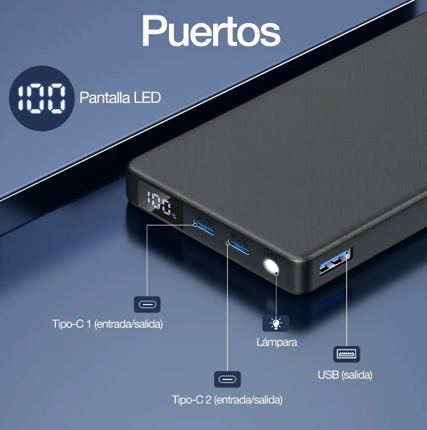 Foto 3 pulgar | Xtellar Power Bank Ultraligero De 10000mah 22.5w Carga Rápida Con Pantalla Led Inteligente