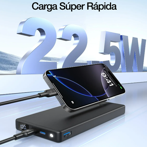Foto 4 pulgar | Xtellar Power Bank Ultraligero De 10000mah 22.5w Carga Rápida Con Pantalla Led Inteligente