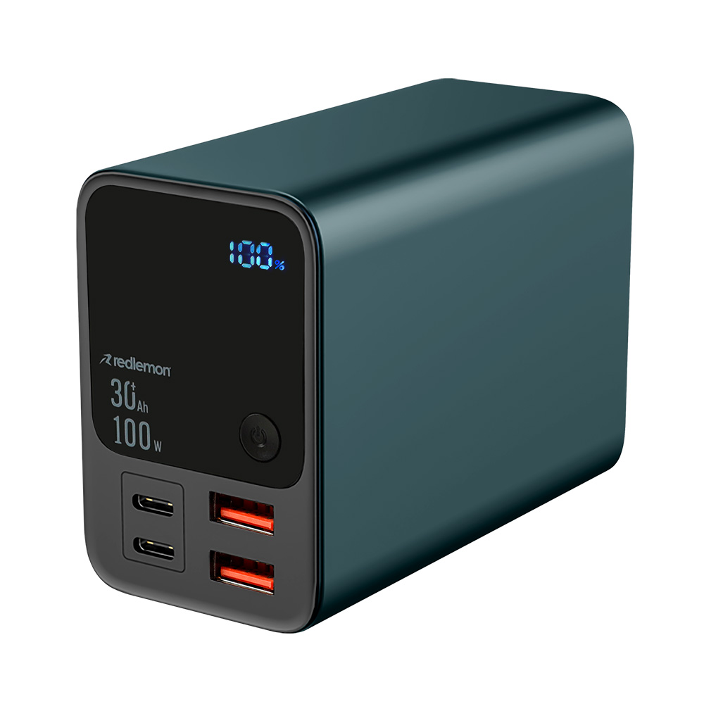 Power Bank De 30 000 Mah Y 100 W Carga Extra Rápida 2 Usb-c Y 2 Usb  Color Verde