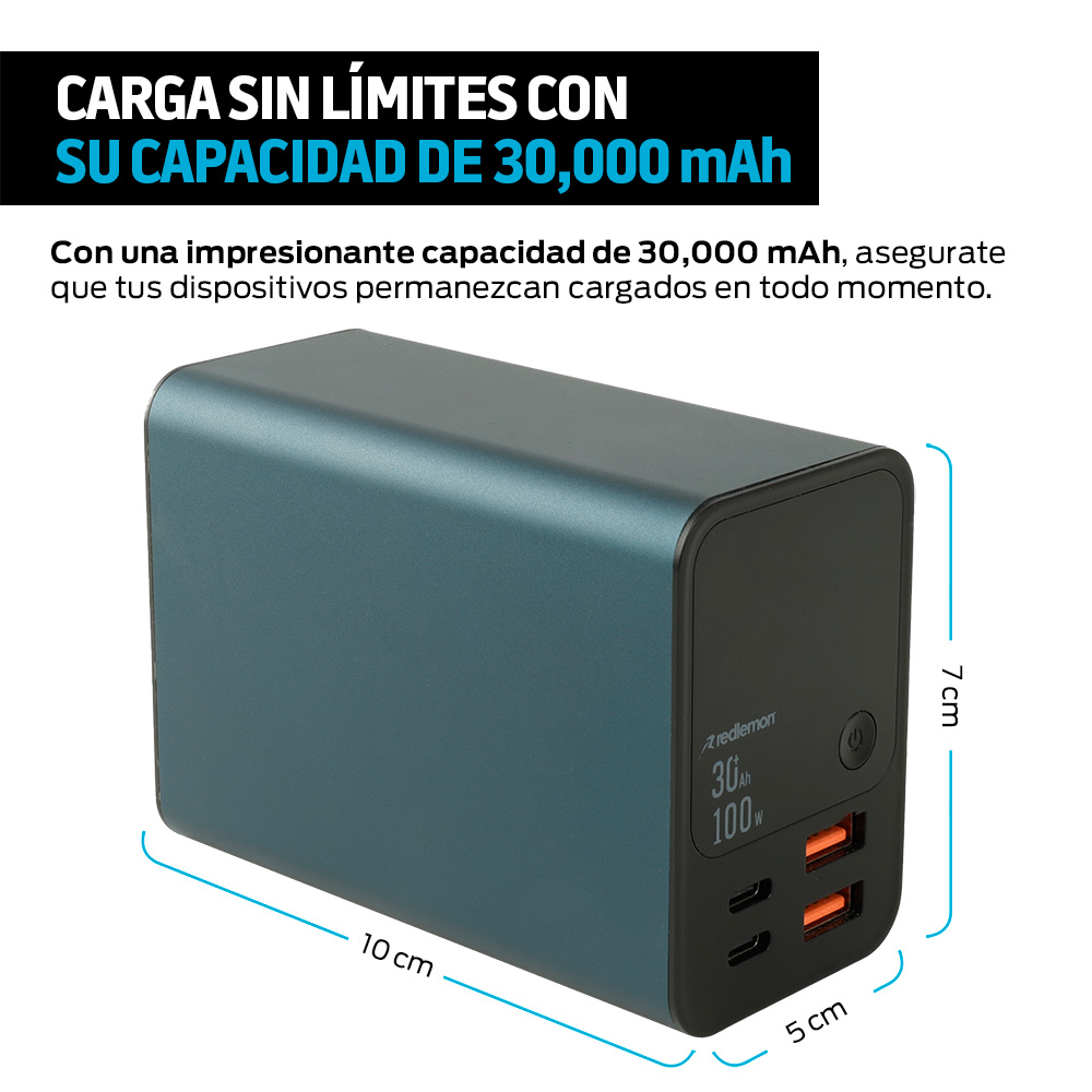 Foto 6 pulgar | Power Bank De 30 000 Mah Y 100 W Carga Extra Rápida 2 Usb-c Y 2 Usb  Color Verde