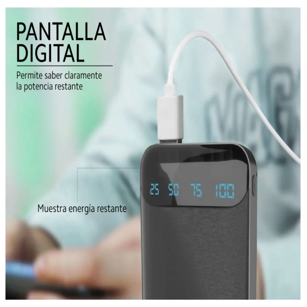Foto 6 pulgar | Batería Portátil Power Bank 20000 Mah Belug  Negro