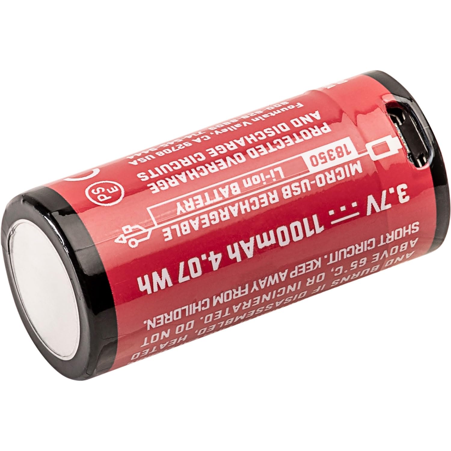 Foto 4 pulgar | Batería Recargable Surefire Sf18350 Micro Usb 3.7v 1100mah - Venta Internacional.