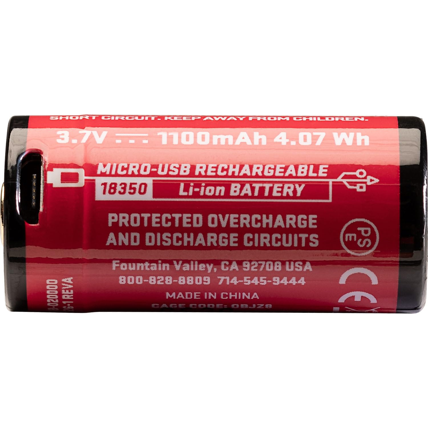 Foto 4 | Batería Recargable Surefire Sf18350 Micro Usb 3.7v 1100mah - Venta Internacional.