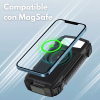Foto 6 | Power Bank Bateria Solar 20 000mah Carga Inalámbrica Color Negro Compacta Fácil De Transportar