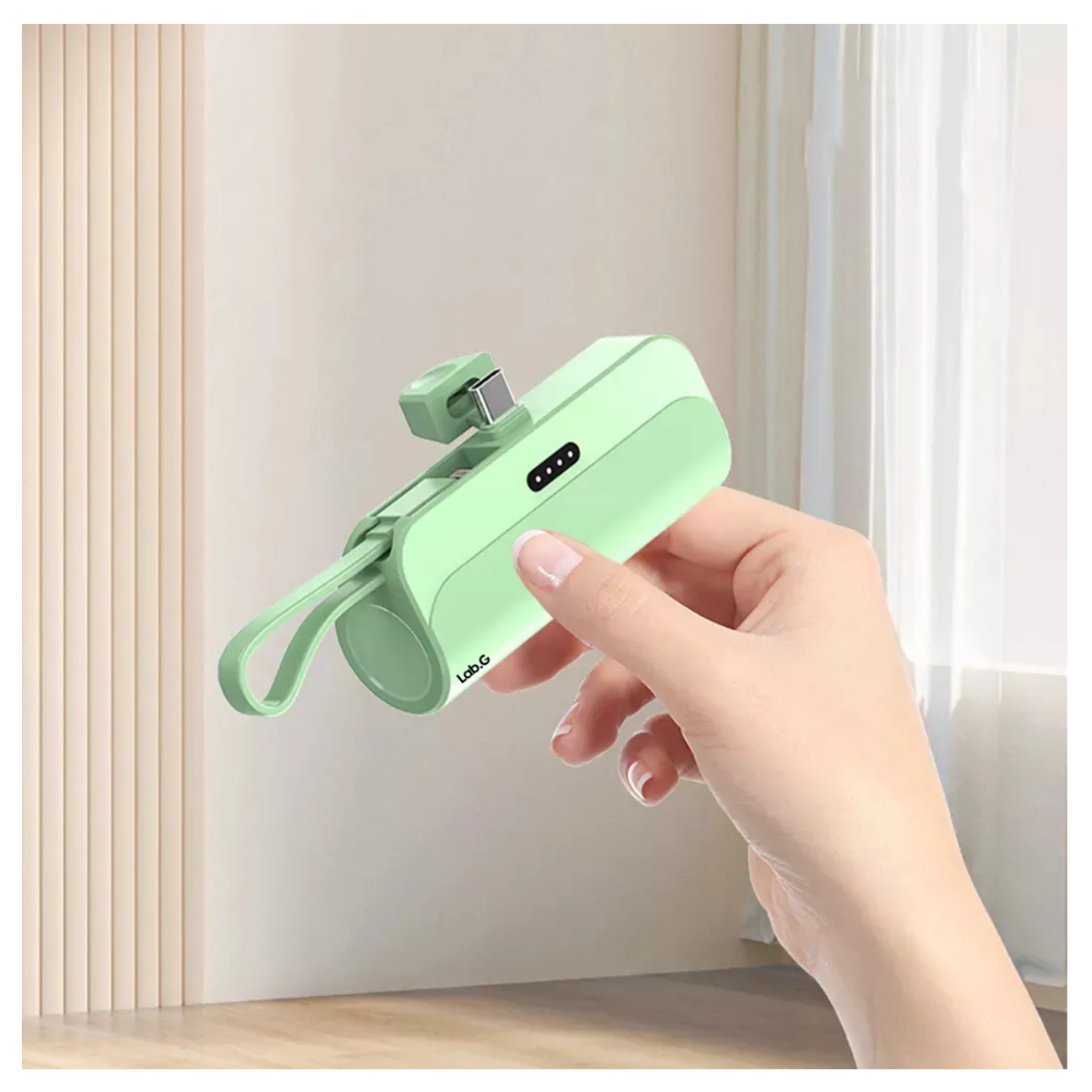 Foto 4 pulgar | ''batería Externa Para Android Y Iphone 2 En 1 De 5000 Mah Lab.g  Verde ''