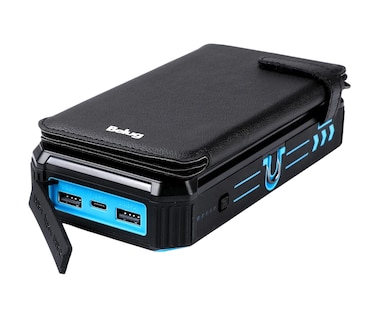 Foto 1 | Power Bank Solar Portátil 36800 Mah Batería Carga Inalámbrica Negra Azul