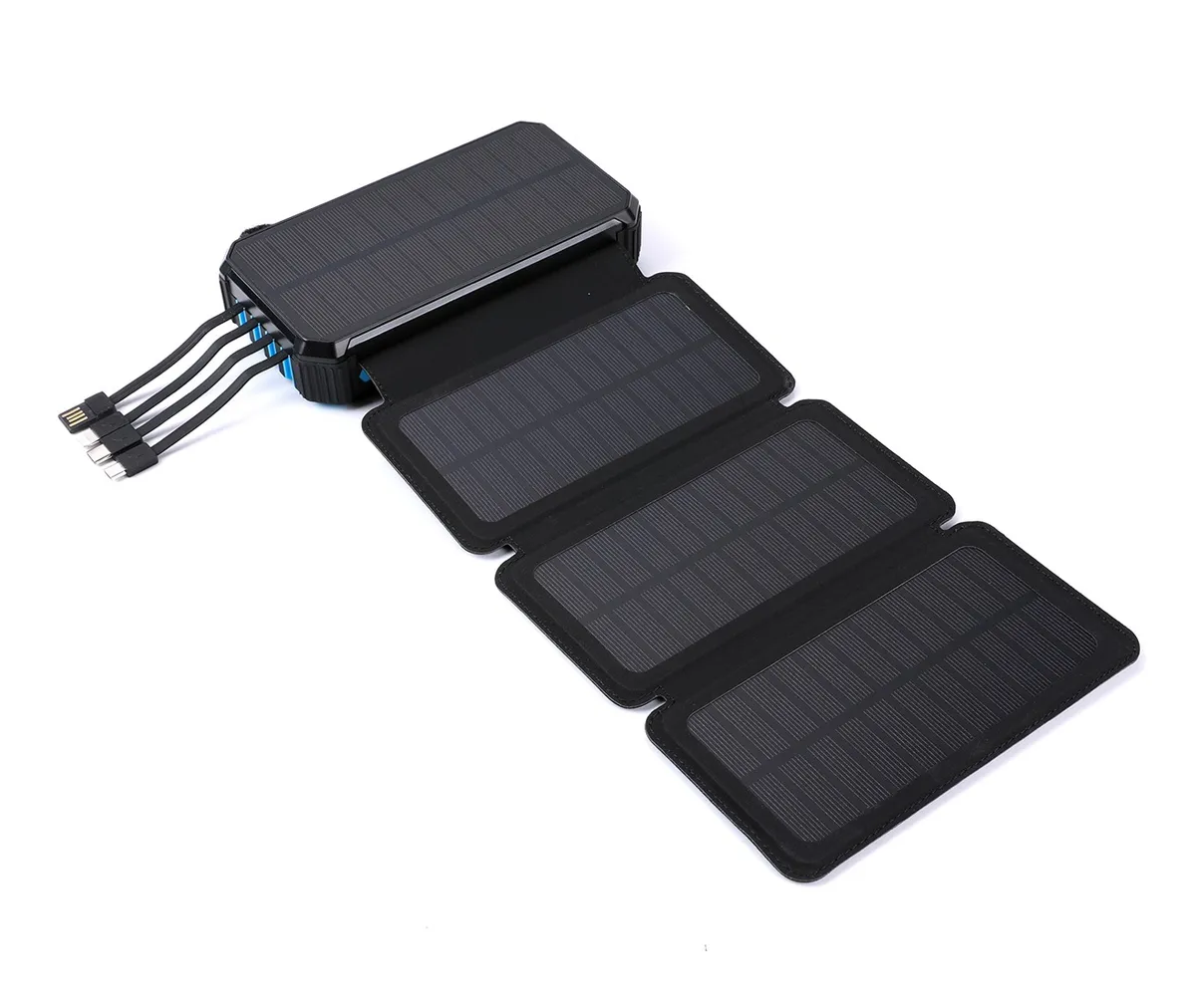 Foto 3 pulgar | Power Bank Solar Portátil 36800 Mah Batería Carga Inalámbrica Negra Azul