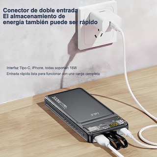Foto 4 | Power Bank 22800mah Dx160 Carga Super Rápida 22.5w Con 2 Cables Color Negro