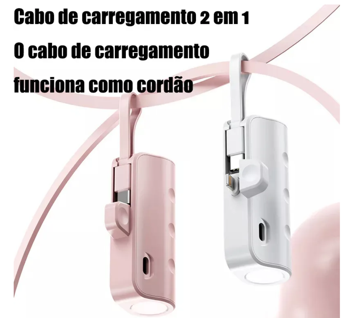 Foto 2 | Batería Externa Para Android Y Iphone 2 En 1 De 5000 Mah Rosa