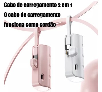 Foto 2 | Batería Externa Para Android Y Iphone 2 En 1 De 5000 Mah Rosa