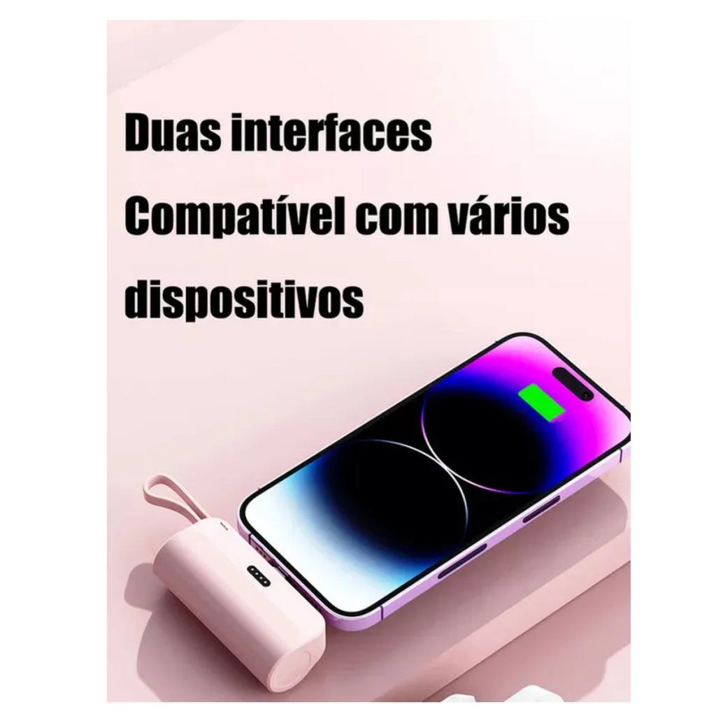 Foto 5 pulgar | Batería Externa Para Android Y Iphone 2 En 1 De 5000 Mah Rosa