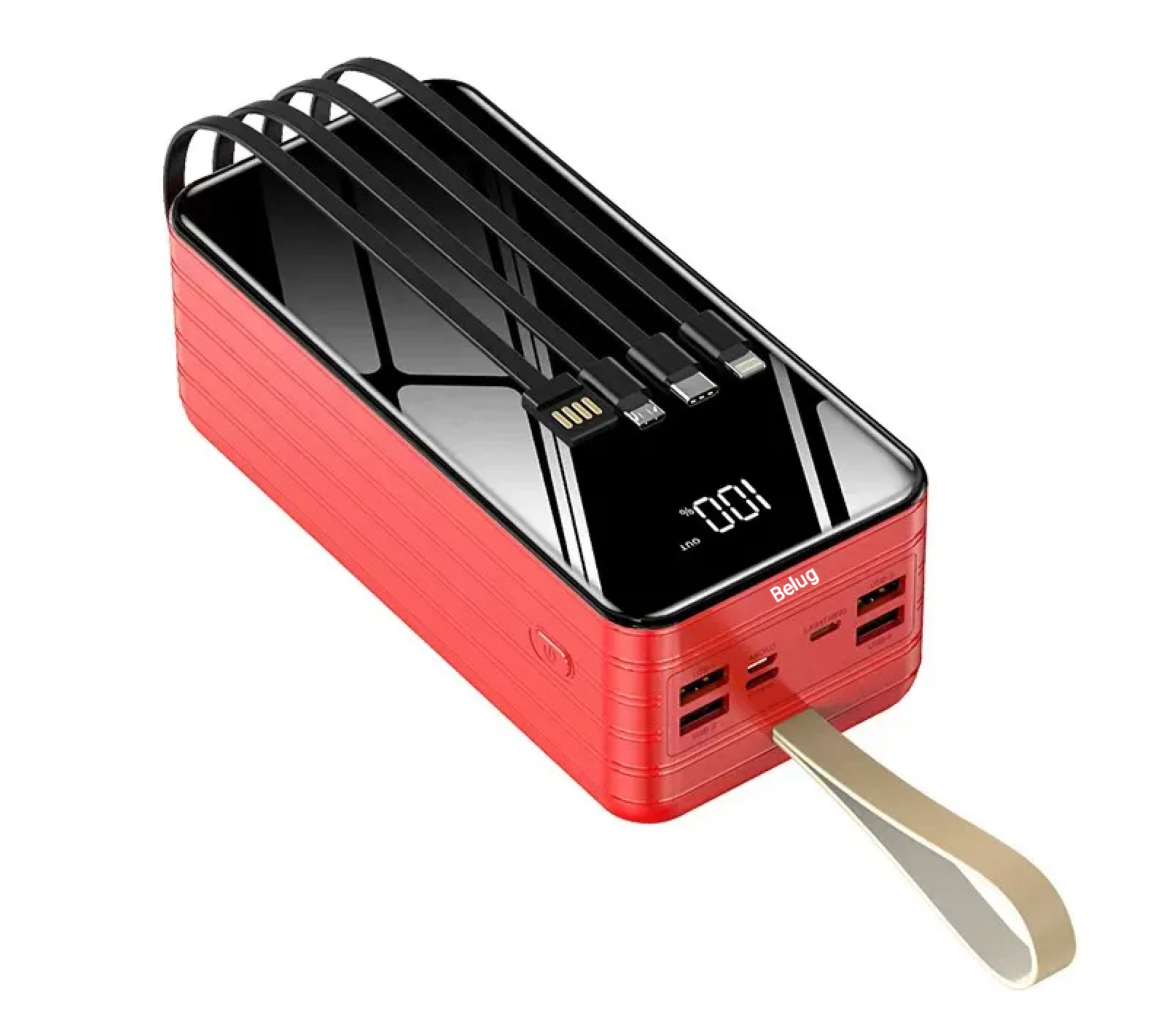Foto 2 pulgar | Power Bank 60000mah Bateria Portatil 66w Carga Super Rápida Roja
