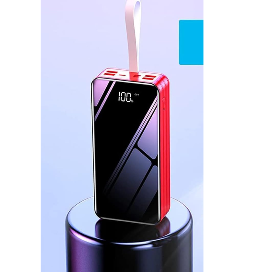 Foto 5 | Power Bank 60000mah Bateria Portatil 66w Carga Super Rápida Roja
