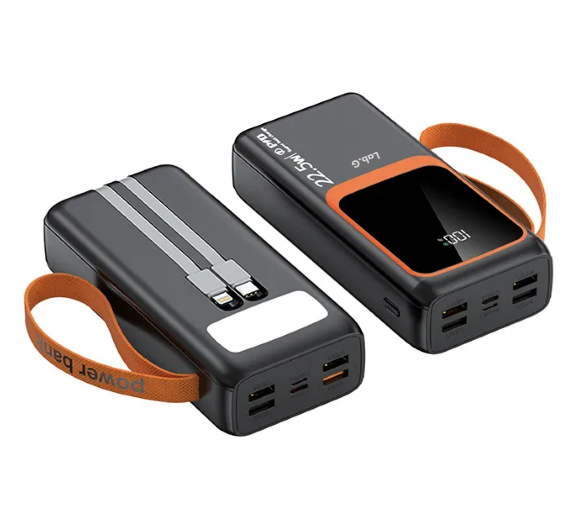 Foto 4 pulgar | Power Bank Batería Portátil 32000mah Pd22.5w/3a Carga Rápida Negro Naranja