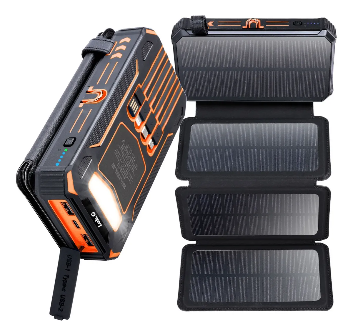 Foto 4 pulgar | Power Bank Solar Portátil 36800mah Batería Con Luz 4 Cables
