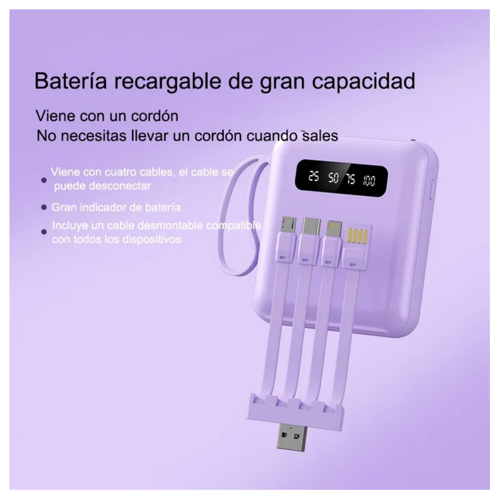 Foto 4 pulgar | Batería Portátil Power Bank 10000mah Cargador Celular Tipo A Lab.g  Blanca