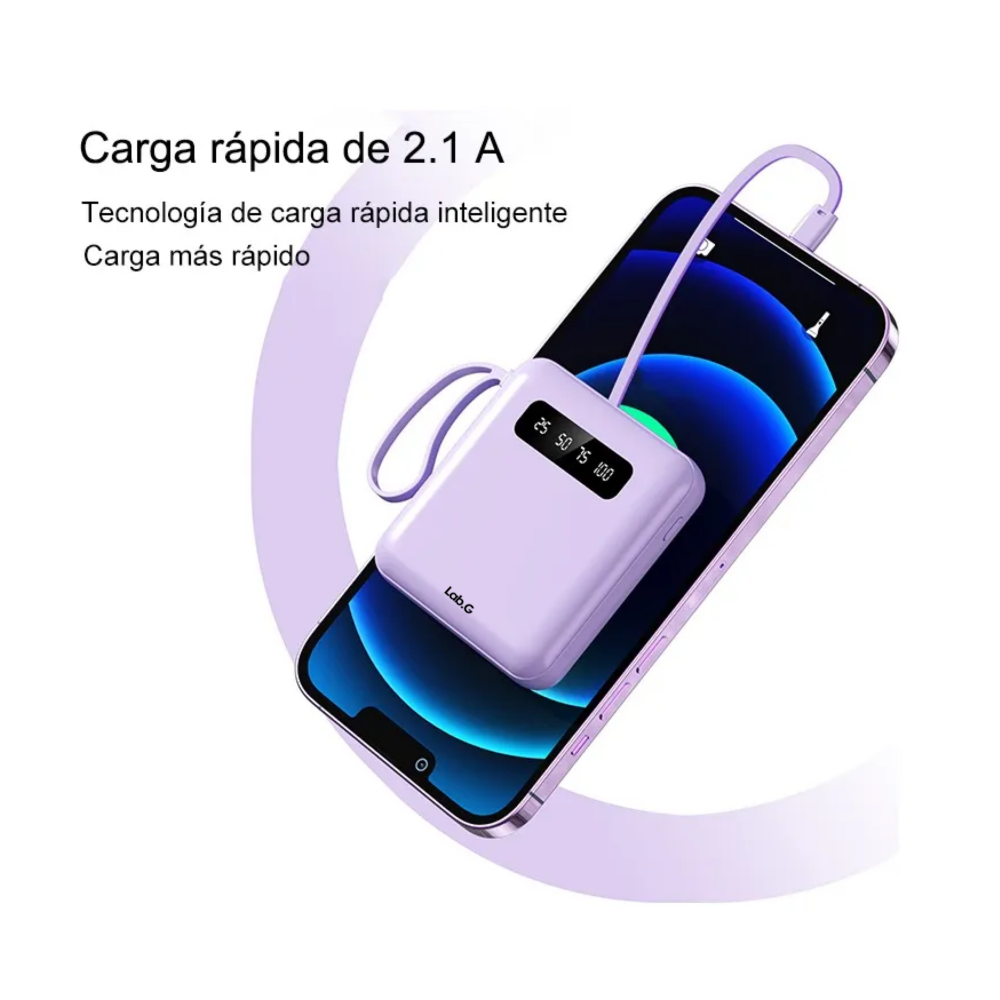 Foto 5 pulgar | Batería Portátil Power Bank 10000mah Cargador Celular Tipo A Lab.g  Blanca