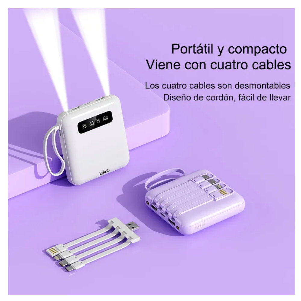 Foto 5 | Batería Portátil Power Bank 10000mah Cargador Celular Tipo A Lab.g  Blanca