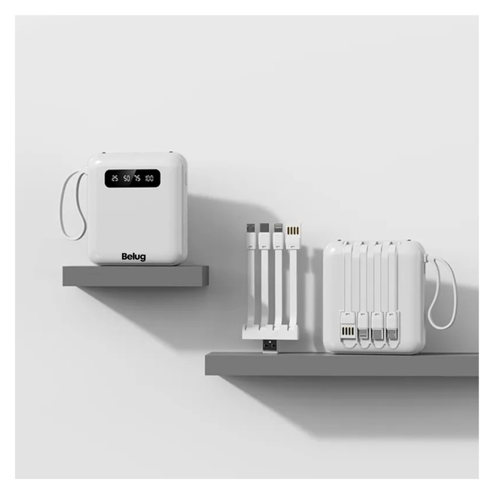 Foto 2 | Batería Portátil Power Bank 10000mah Cargador Celular Tipo A Belug  Blanca