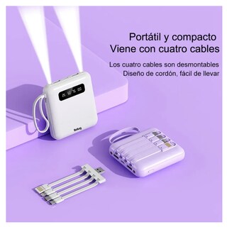 Foto 5 | Batería Portátil Power Bank 10000mah Cargador Celular Tipo A Belug Blanca
