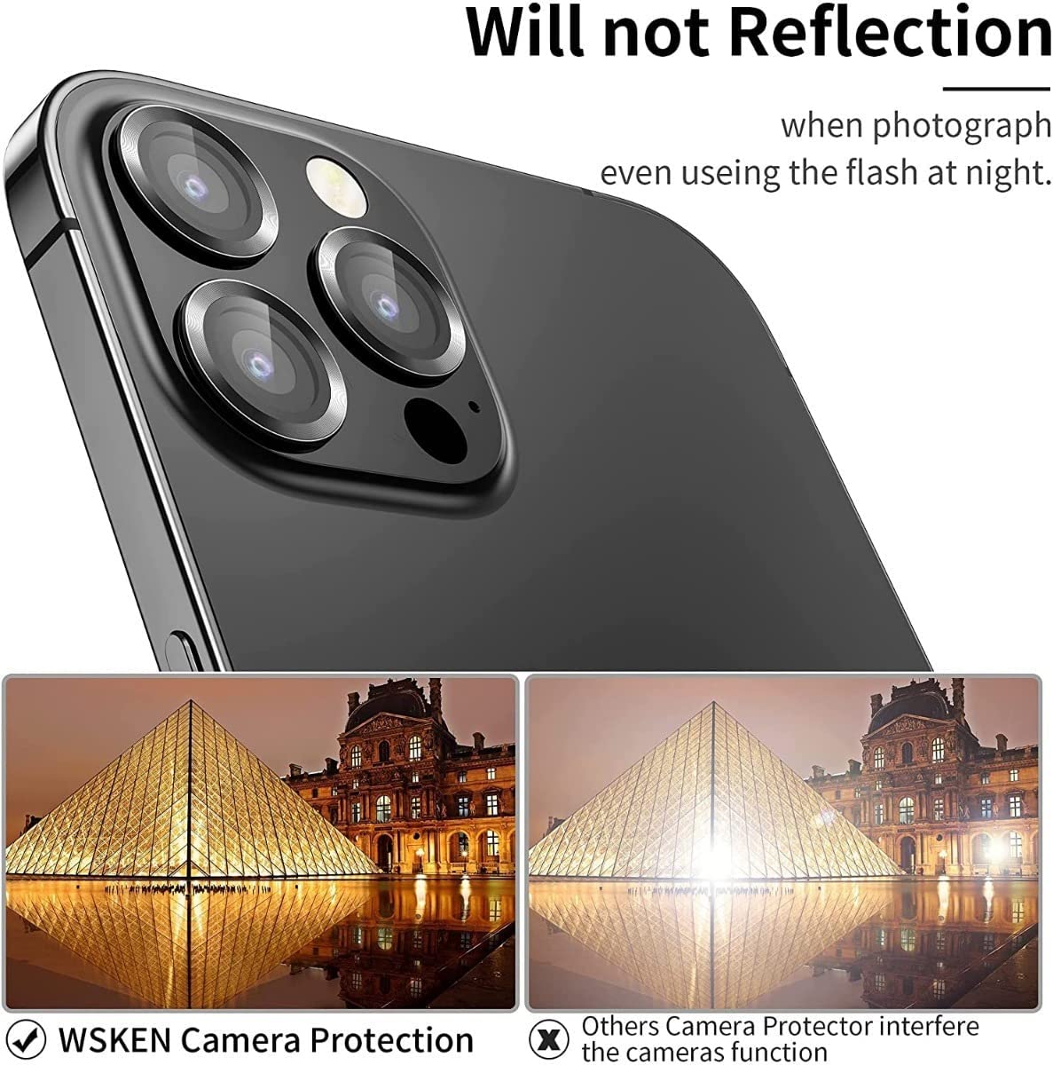 Foto 7 pulgar | Protector De Lente Cámara Ximxi color Negro Compatible IPhone 13pro/pro Max Aro De Metal Grafito
