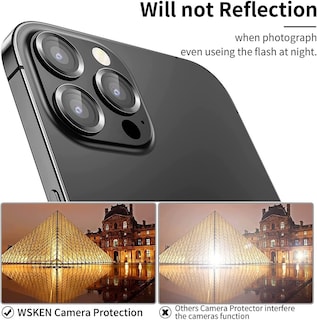 Foto 6 | Protector De Lente Cámara Ximxi color Negro Compatible IPhone 13pro/pro Max Aro De Metal Grafito