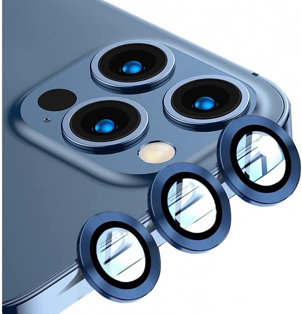 Foto 1 | Protector De Lente Cámara color Azul Compatible con iPhone 12pro/12pro Max/11pro Aro De Metal