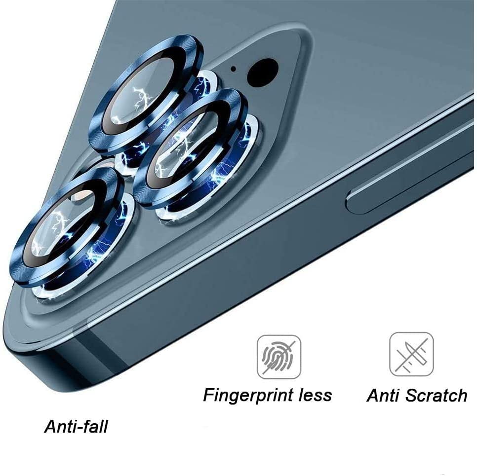 Foto 3 pulgar | Protector De Lente Cámara color Azul Compatible con iPhone 12pro/12pro Max/11pro Aro De Metal