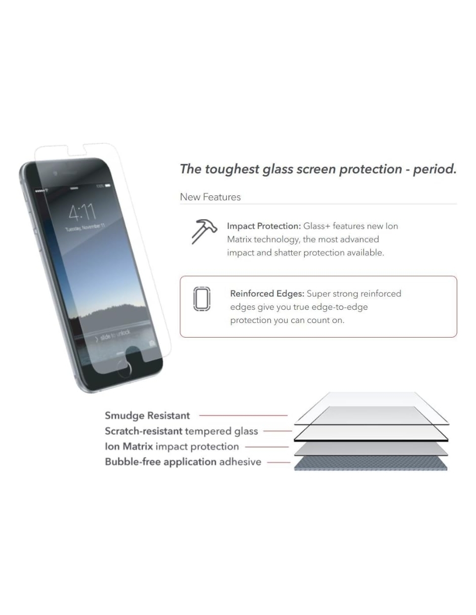 Foto 5 pulgar | Mica Zagg Glass Para Iphone 7 Plus Transparente