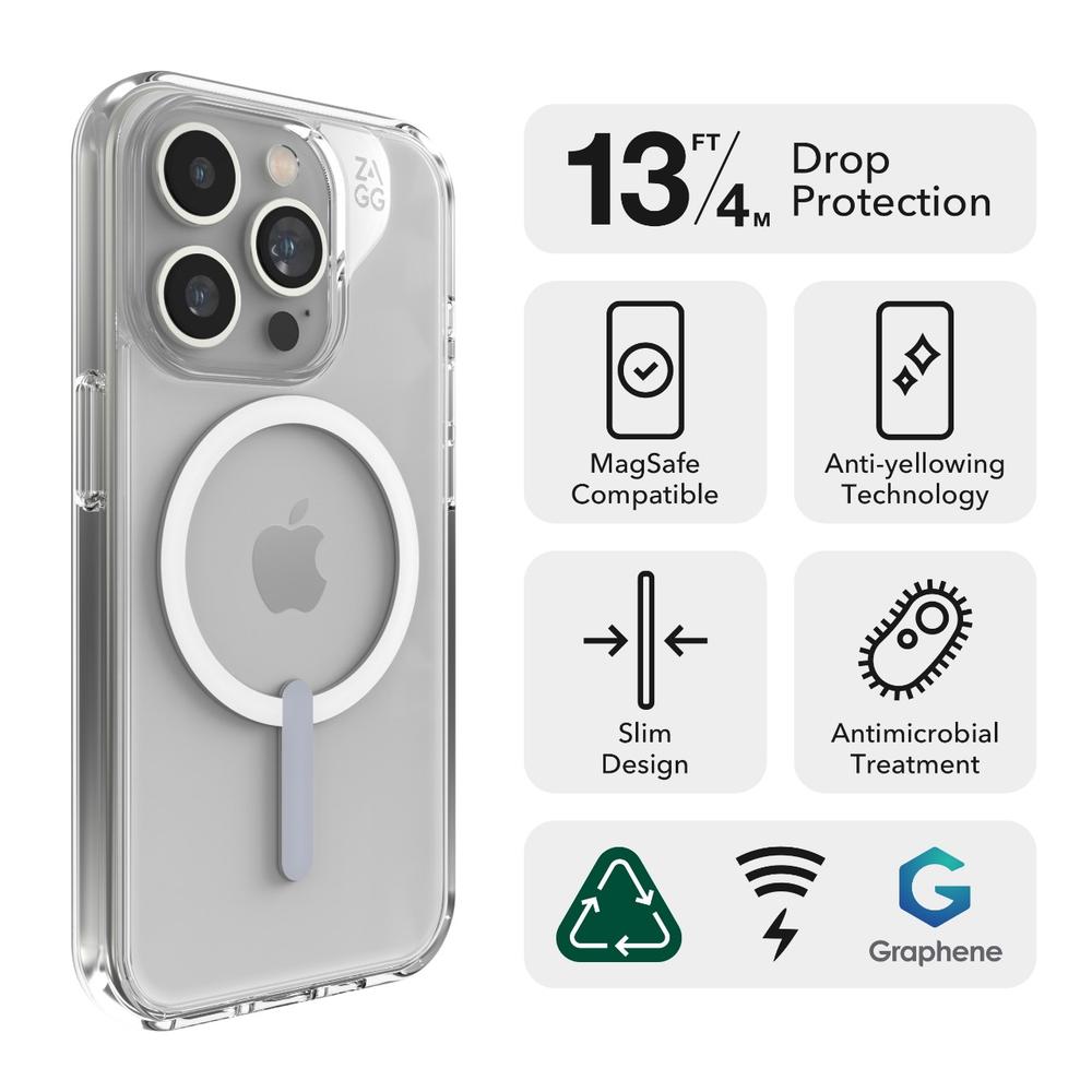 Foto 4 pulgar | Funda Zagg color Transparente para iPhone 15 Pro