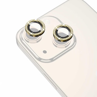 Foto 1 | Mica Vidrio Mybat Glamcam Brillos Oro para iPhone 15 y 15 Plus