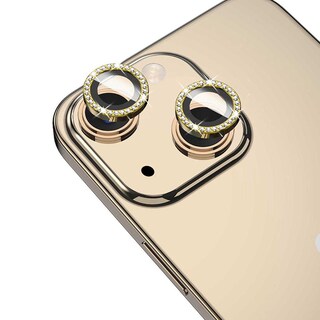 Foto 2 | Mica Vidrio Mybat Glamcam Brillos Oro para iPhone 15 y 15 Plus