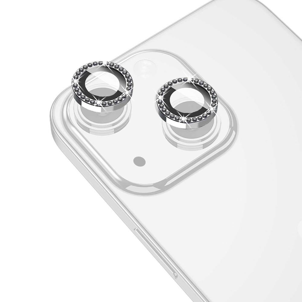 Mica Vidrio Mybat Glamcam Brillos Plata para iPhone 15 y 15 Plus