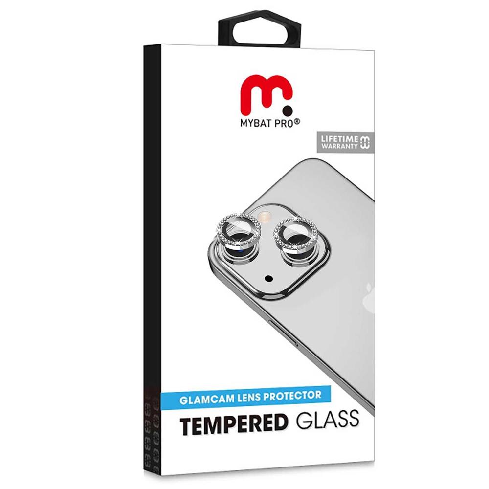 Foto 4 pulgar | Mica Vidrio Mybat Glamcam Brillos Plata para iPhone 15 y 15 Plus