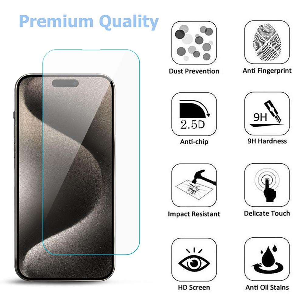 Foto 4 pulgar | Mica Vidrio Mybat Para Iphone 15 Pro Max 25 Piezas Protectora De Pantalla Transparente