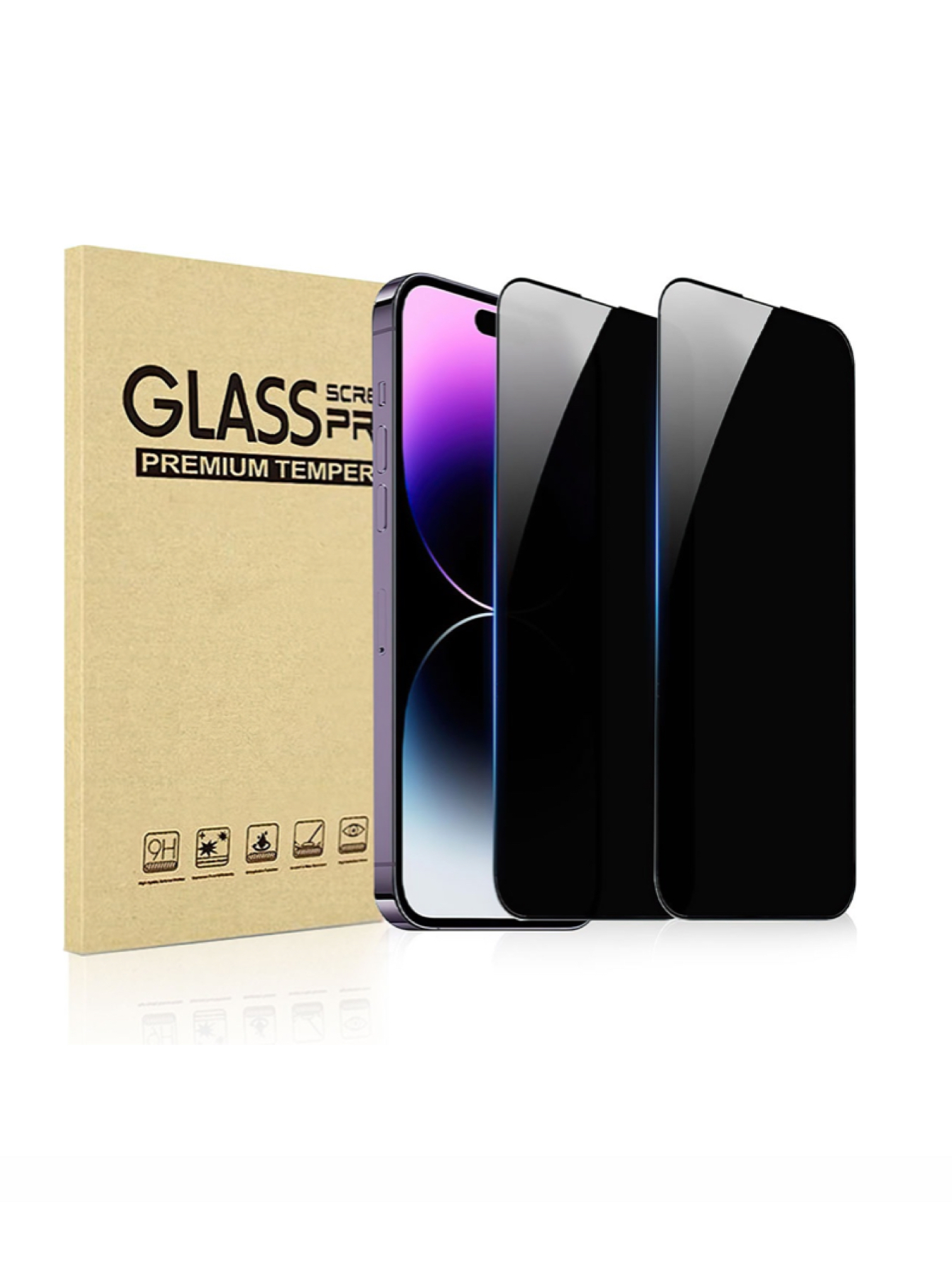 Foto 2 pulgar | Mica Privacidad Cristal Templado 9d Oem para iPhone 15 2 Piezas