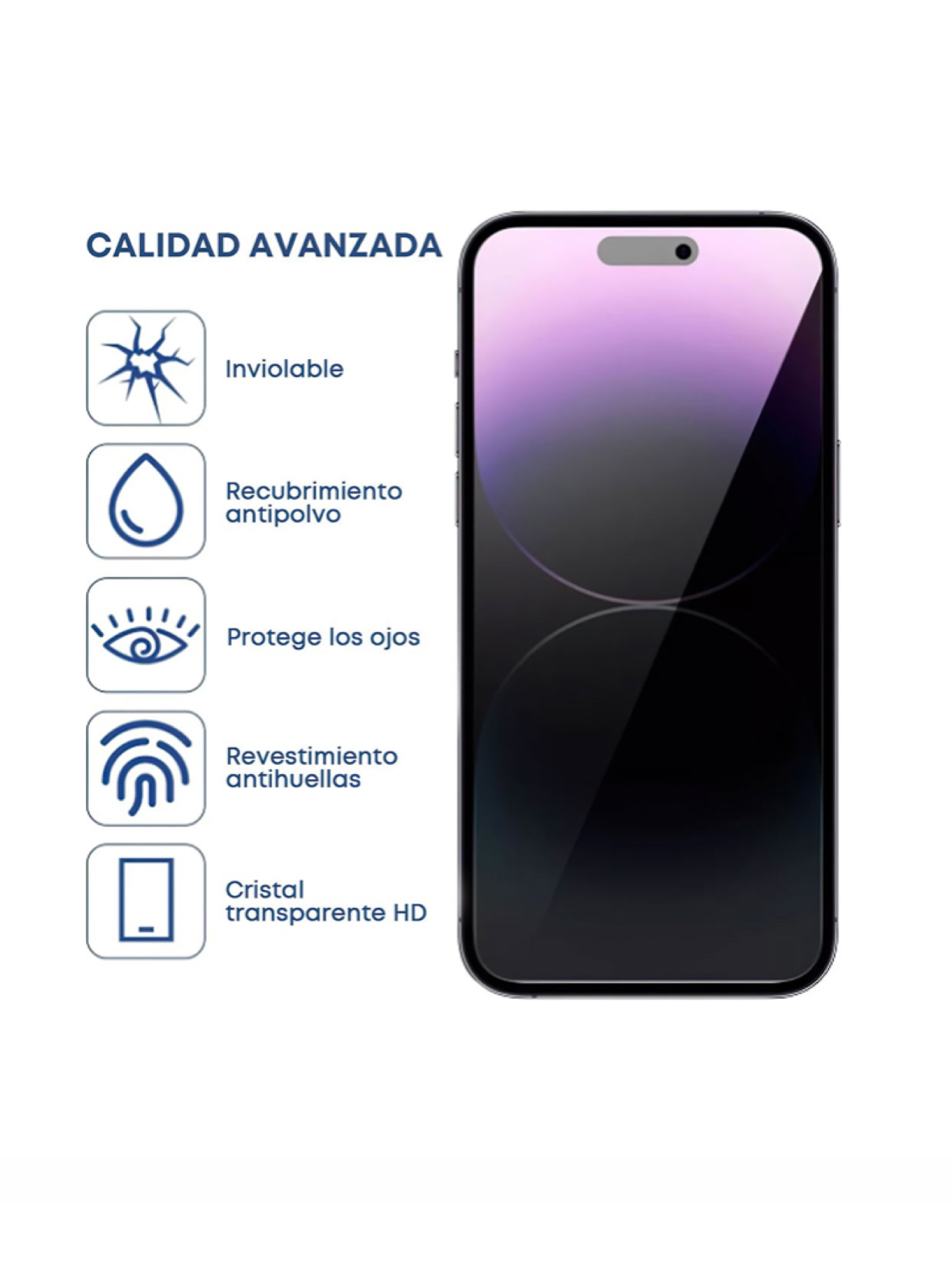 Foto 4 pulgar | Mica Privacidad Cristal Templado 9d Oem para iPhone 15 2 Piezas