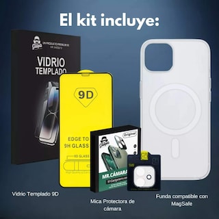 Foto 3 | Kit Funda + Mica Pantalla + Mica Cámara Para Iphone 15 Plus Magsafe, Mica Vidrio Templado Para Iphone 15 Plus